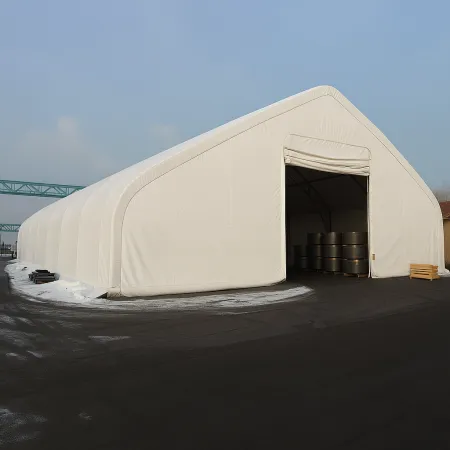 Hala namiotowa z dwuspadowym dachem 21,35x36,6m PVC 750g/m2