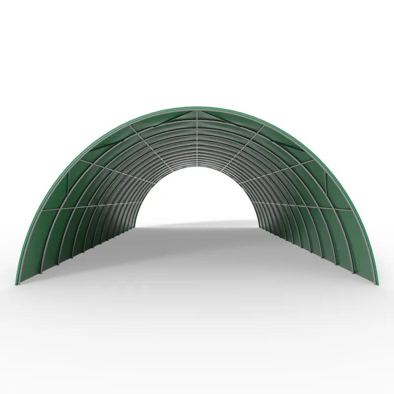 Hala namiotowa tunelowa 12,2x30m PVC 750g/m² w wersji zielonej