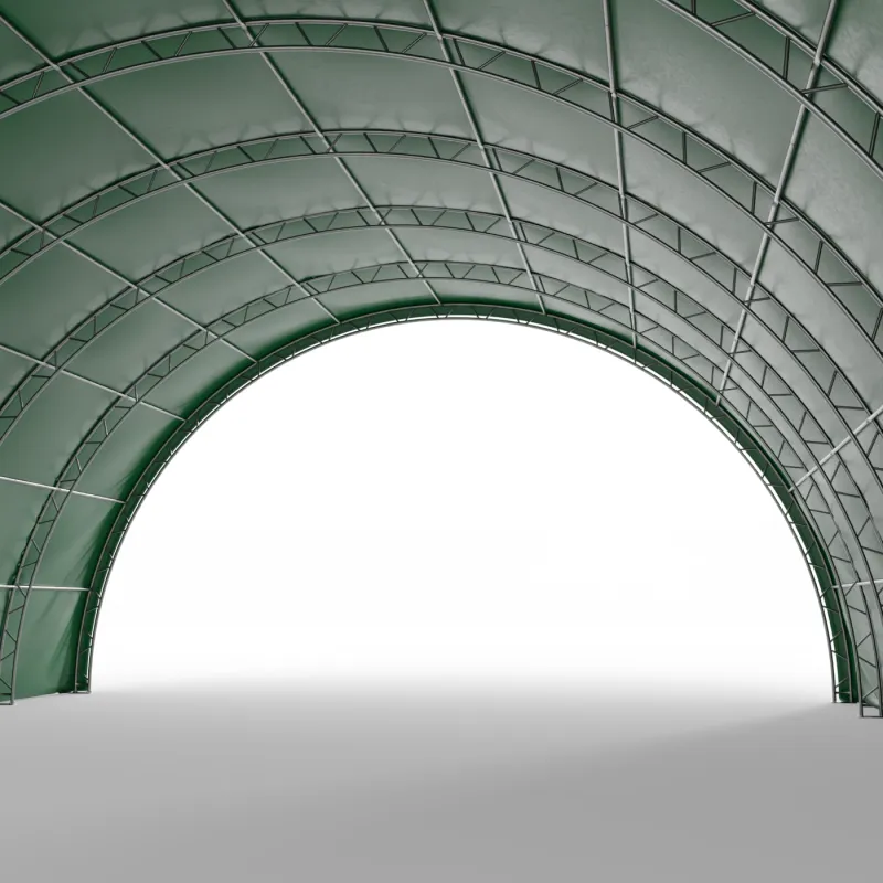 Hala namiotowa tunelowa 15,25x24,4m PVC 900g/m² w wersji zielonej