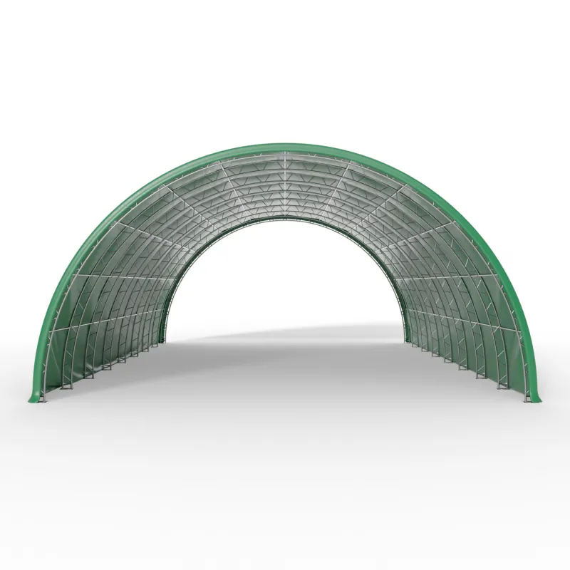 Hala namiotowa tunelowa 15,25x24,4m PVC 900g/m² w wersji zielonej
