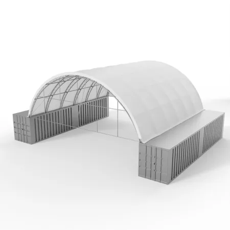 Osłona szczytowa ze stelażem do zadaszenia wzmocnionego 12m PVC 900g/m²