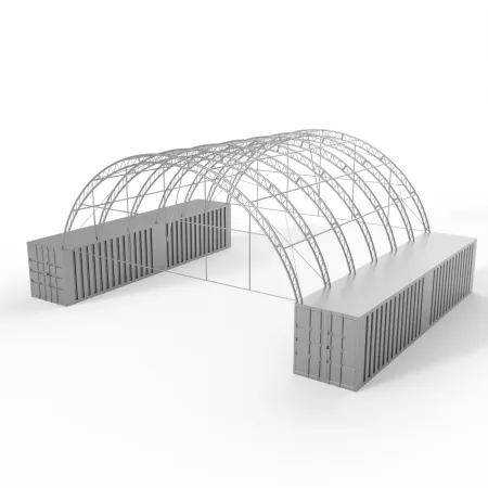 Osłona szczytowa ze stelażem do zadaszenia wzmocnionego 12m PVC 900g/m²