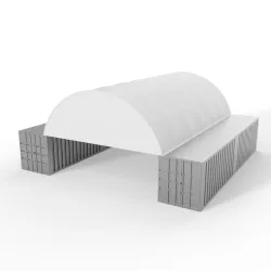 Osłona szczytowa ze stelażem do zadaszenia 8m PVC 900g/m²