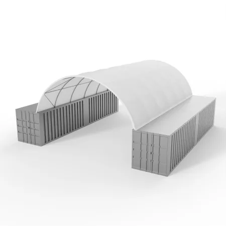 Osłona szczytowa ze stelażem do zadaszenia 8m PVC 900g/m²