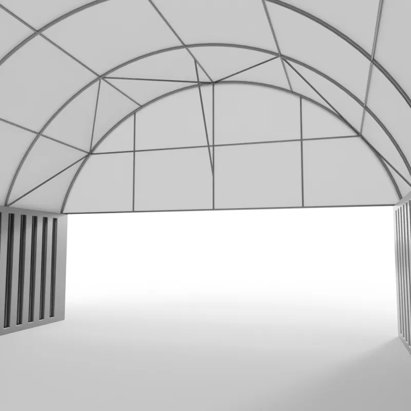 Osłona szczytowa ze stelażem do zadaszenia 8m PVC 900g/m²