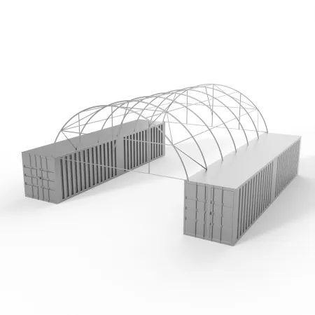 Osłona szczytowa ze stelażem do zadaszenia 8m PVC 900g/m²