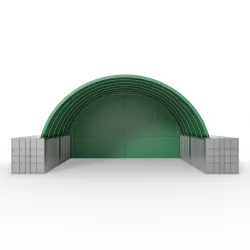 Ściana tylna do zadaszenia kontenerowego w wersji zielonej 6m PVC 750g/m2