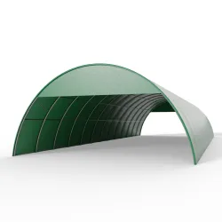 Osłona szczytowa do hali tunelowej 12m w wersji zielonej PVC 750g/m²