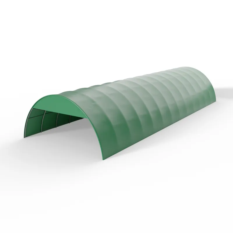Osłona szczytowa do hali tunelowej 12m w wersji zielonej PVC 750g/m²