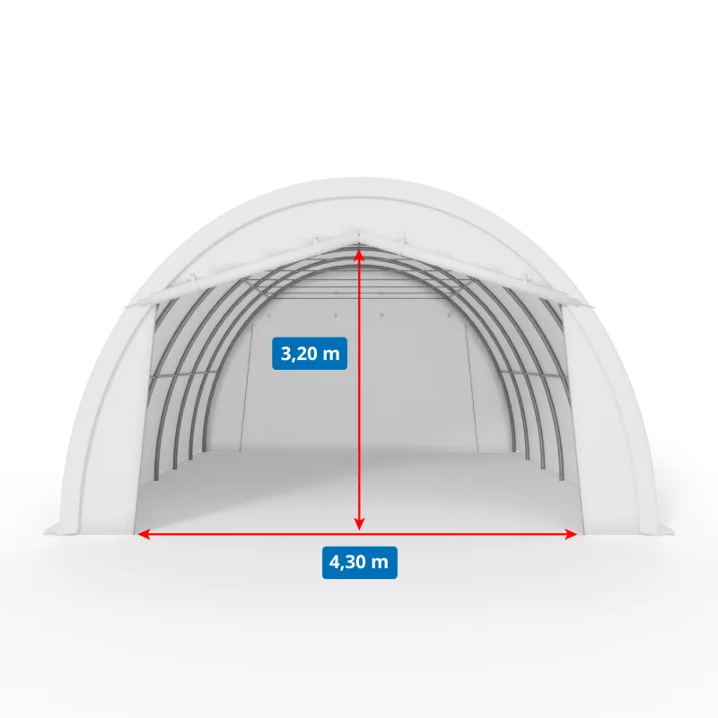 Hala namiotowa łukowa 6,1x12,8m PVC 750g/m²
