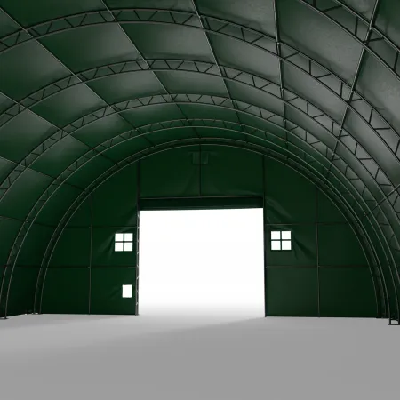 Hala namiotowa łukowa wzmocniona 15,25x30,5m PVC 750g/m² w wersji zielonej