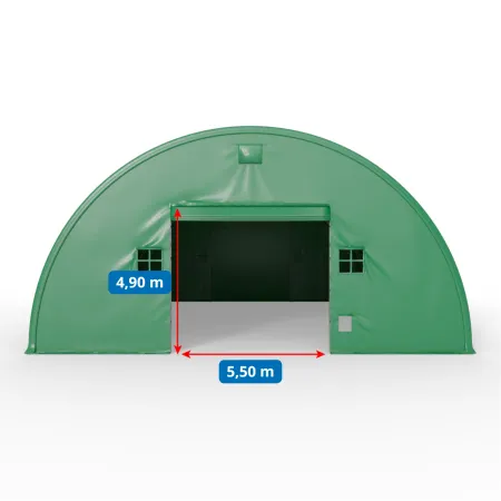 Hala namiotowa łukowa 15,25x30,5m PVC 750g/m² w wersji zielonej