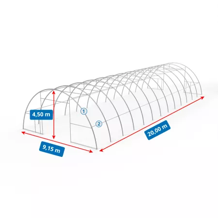 Hala namiotowa łukowa 9,15x20m PVC 750g/m2