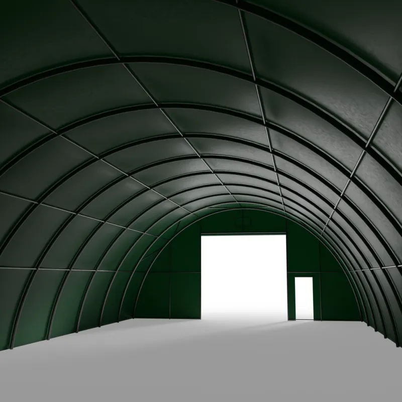 Hala namiotowa łukowa 9,15x26m PVC 750g/m² w wersji zielonej
