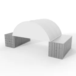 Powiększona osłona szczytowa do zadaszenia 6m PVC 750g/m²