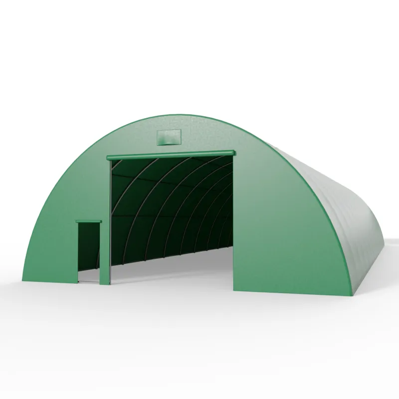 Hala namiotowa łukowa 12,2x24m PVC 900g/m² w wersji zielonej