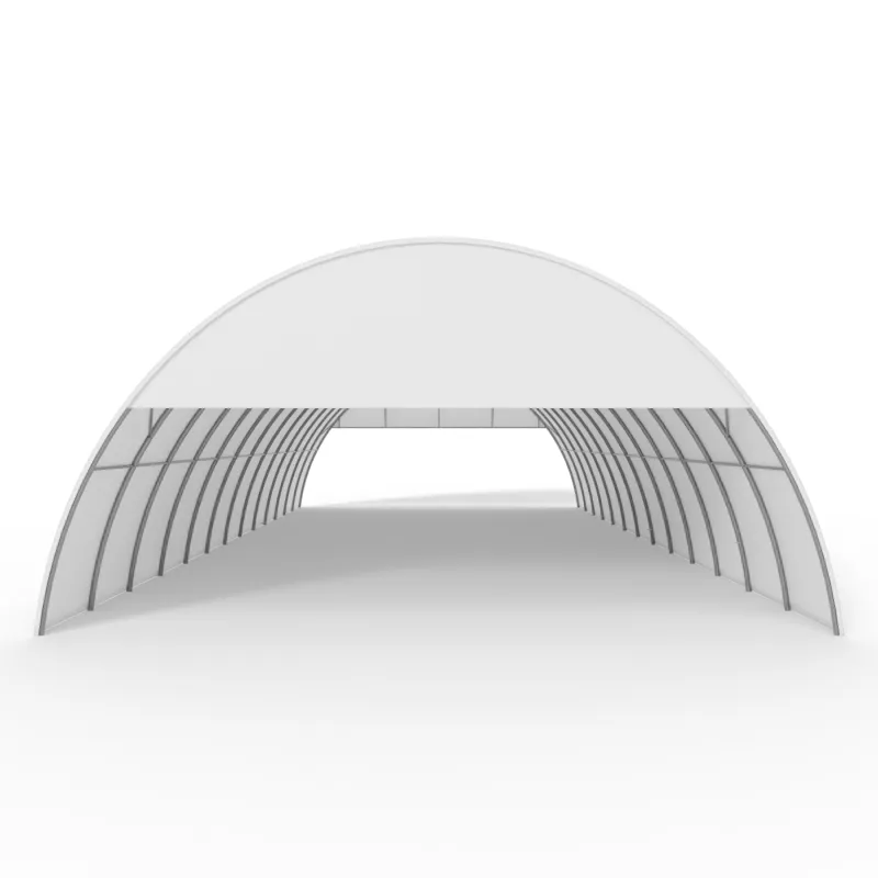 Osłona szczytowa ze stelażem do hali tunelowej 12m PVC 900g/m²