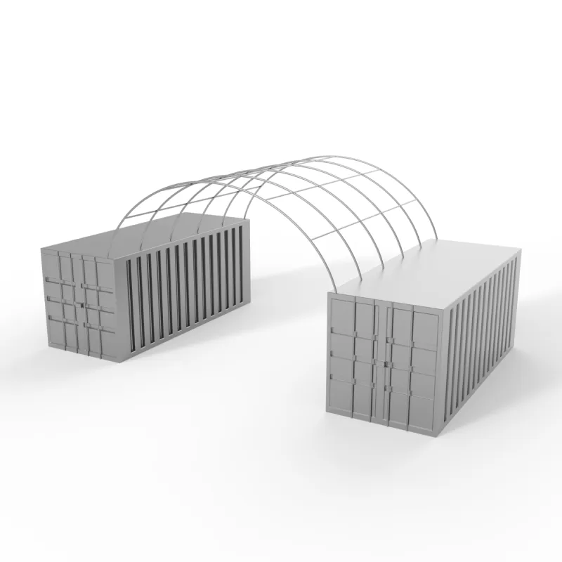 Ściana tylna bezstelażowa do zadaszenia kontenerowego 6m w wersji zielonej PVC 750 g/m²