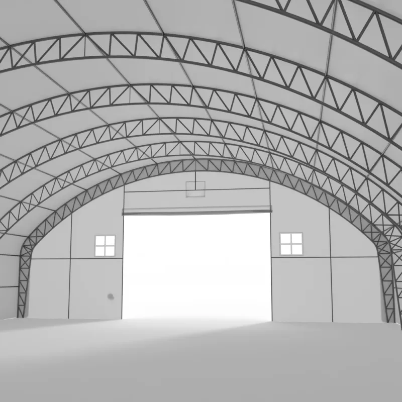 Hala namiotowa łukowa z pionowymi ścianami 15,25x18,3m PVC 750g/m²