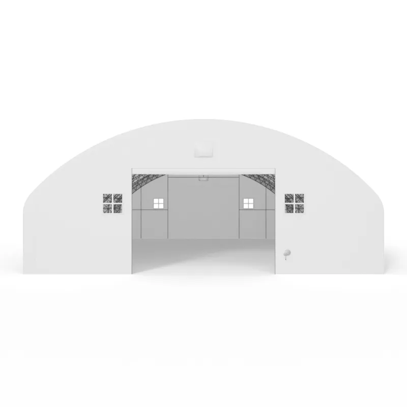 Hala namiotowa łukowa z pionowymi ścianami 15,25x18,3m PVC 900g/m²