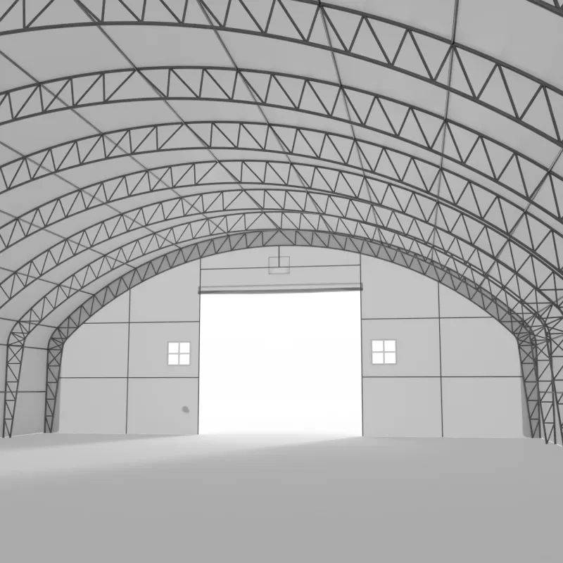 Hala namiotowa łukowa z pionowymi ścianami 18,3x24,4m PVC 750g/m²