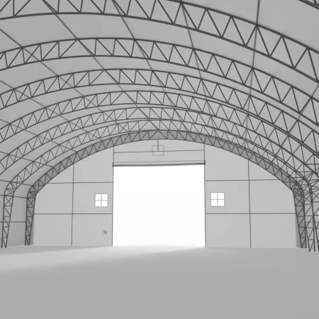 Hala namiotowa łukowa z pionowymi ścianami 18,3x24,4m PVC 750g/m²