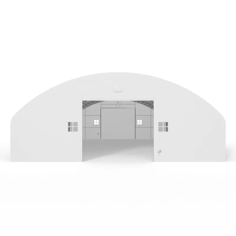 Hala namiotowa łukowa z pionowymi ścianami 18,3x36,6m PVC 750g/m²