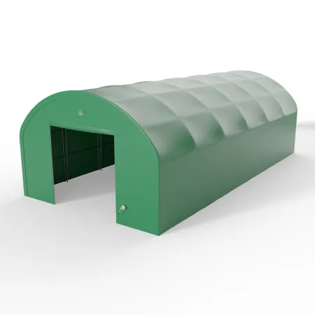 Hala namiotowa łukowa z pionowymi ścianami 12,2x18,3m PVC 750g/m² w wersji zielonej