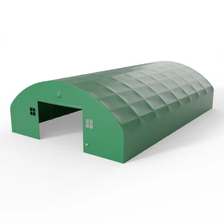 Hala namiotowa łukowa z pionowymi ścianami 15,25x18,3m PVC 750g/m² w wersji zielonej