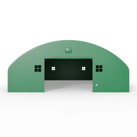 Hala namiotowa łukowa z pionowymi ścianami 15,25x18,3m PVC 900g/m² w wersji zielonej