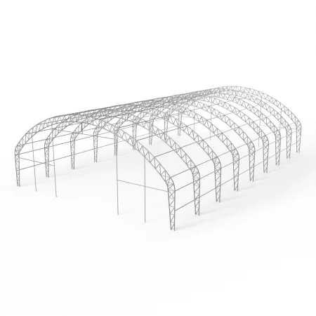 Hala namiotowa łukowa z pionowymi ścianami 15,25x18,3m PVC 900g/m² w wersji zielonej