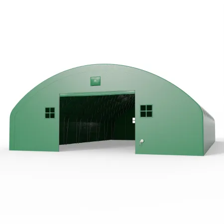 Hala namiotowa łukowa z pionowymi ścianami 15,25x30,5m PVC 900g/m² w wersji zielonej