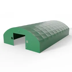 Hala namiotowa łukowa z pionowymi ścianami 18,3x24,4m PVC 900g/m² w wersji zielonej