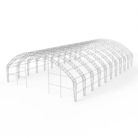 Hala namiotowa łukowa z pionowymi ścianami 18,3x24,4m PVC 750g/m² w wersji zielonej