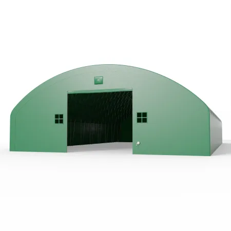 Hala namiotowa łukowa z pionowymi ścianami 18,3x36,6m PVC 900g/m² w wersji zielonej