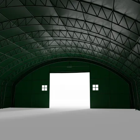 Hala namiotowa łukowa z pionowymi ścianami 21,5x24,4m PVC 900g/m² w wersji zielonej