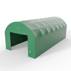 Hala namiotowa łukowa z pionowymi ścianami 6,1x12,81m PVC 750g/m² w wersji zielonej