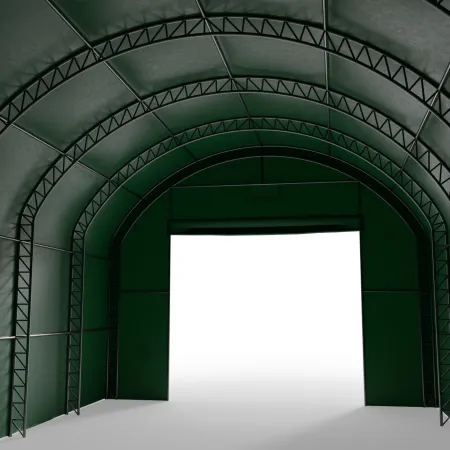 Hala namiotowa łukowa z pionowymi ścianami 6,1x9,15m PVC 900g/m² w wersji zielonej