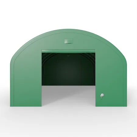 Hala namiotowa łukowa z pionowymi ścianami 9,15x18,3m PVC 750g/m² w wersji zielonej