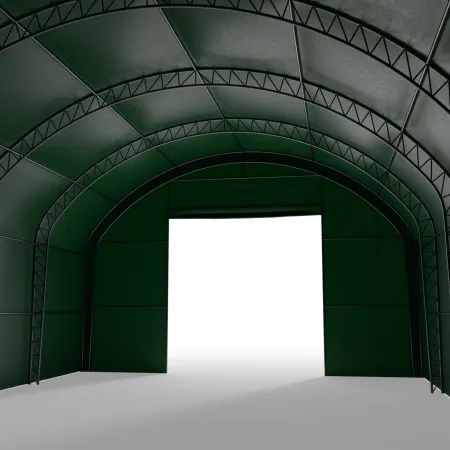 Hala namiotowa łukowa z pionowymi ścianami 9,15x24,4m PVC 900g/m² w wersji zielonej