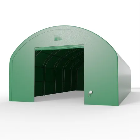 Hala namiotowa łukowa z pionowymi ścianami 9,15x9,15m PVC 750g/m² w wersji zielonej