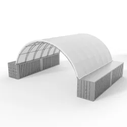 Zadaszenie kontenerowe wzmocnione 12x24m PVC 750g/m2