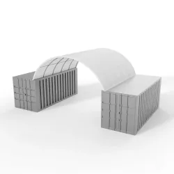 Zadaszenie kontenerowe 6x6m PVC 900g/m2