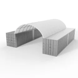 Zadaszenie kontenerowe 6x12m PVC 750g/m2