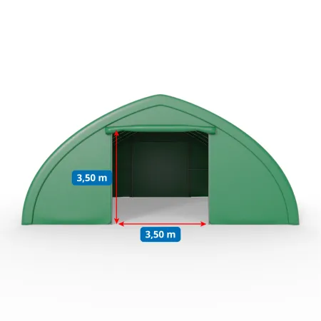Hala namiotowa łukowa 9,76x10m PVC 750g/m² w wersji zielonej