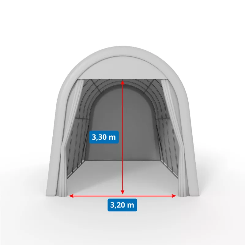 Namiot garażowy łukowy 4,3x9,2m PVC 750g/m2