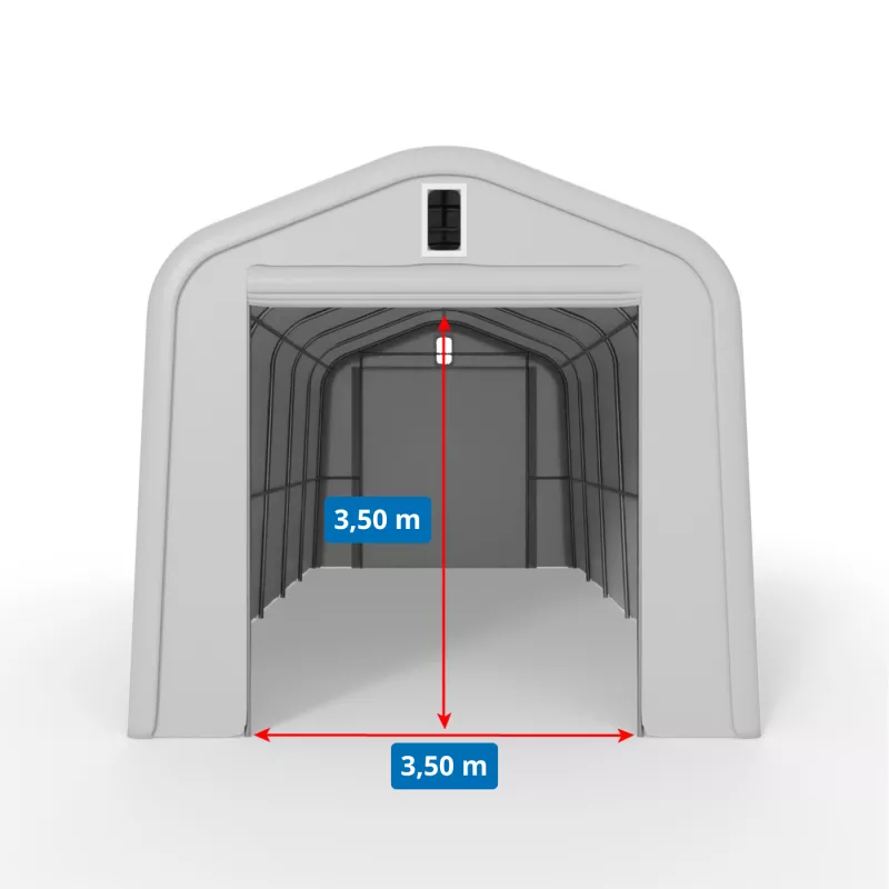 Namiot garażowy dwuspadowy 5,5x15m PVC 900g/m2