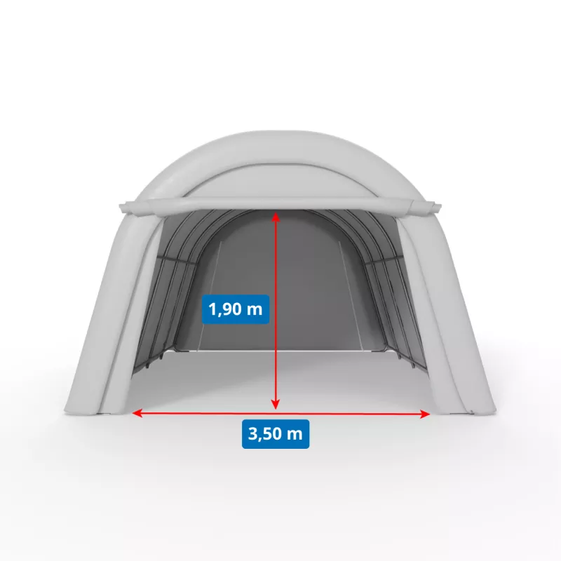 Namiot garażowy łukowy 3,66x6,1m PVC 750g/m2