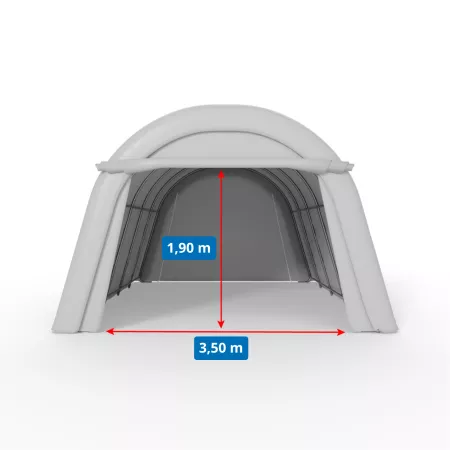 Namiot garażowy łukowy 3,66x6,1m PVC 750g/m2