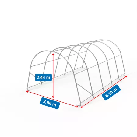 Namiot garażowy łukowy 3,66x6,1m PVC 900g/m2